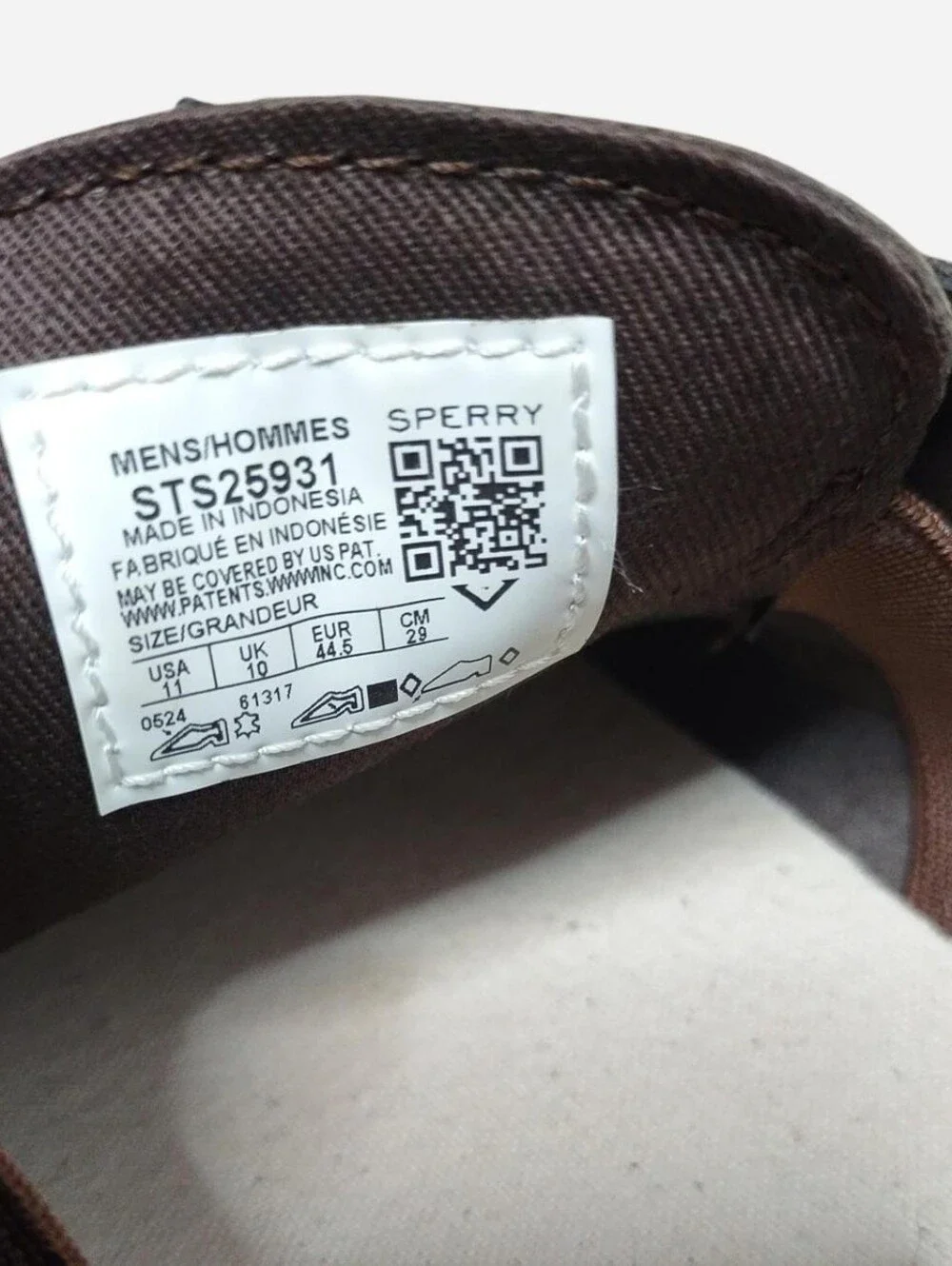 Sperry Men’s Dark Brown Leather Boat Shoes with 2 Eyelet Lace Up Size 11